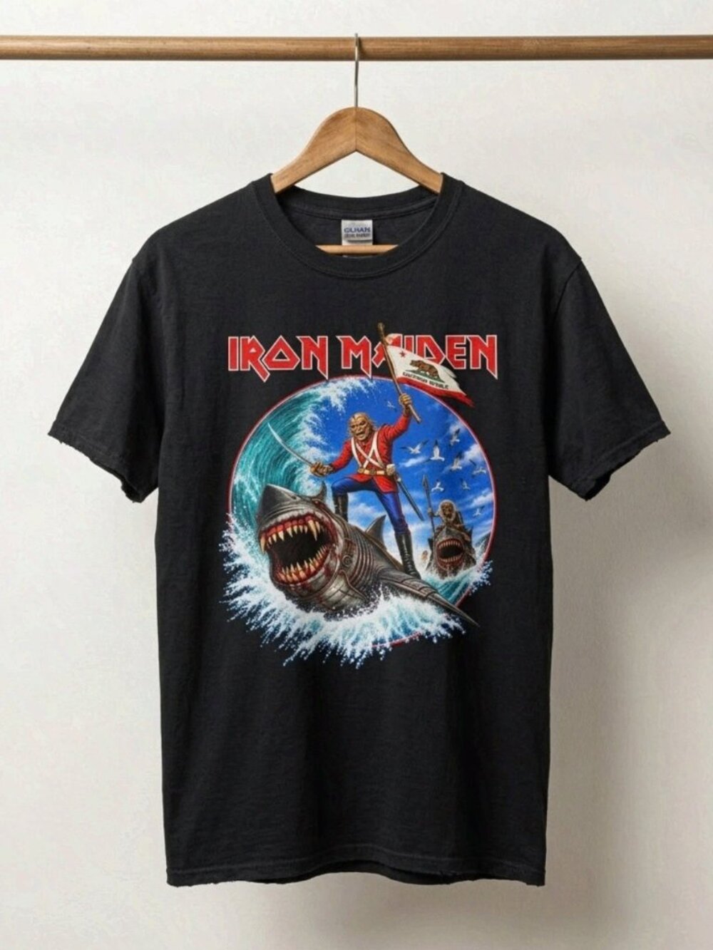 Iron Maiden Shark T-Shirt Legacy of the Beast World Tour 2022 California Tee